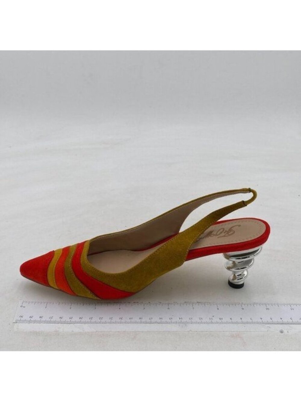 FOWT Women Trendy Metallic Spiral Heels Slip On Sandals Slingback Elastic Pumps